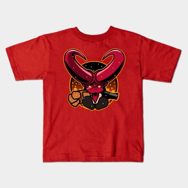 Lil Hellboy Kids T-Shirt by Spikeani